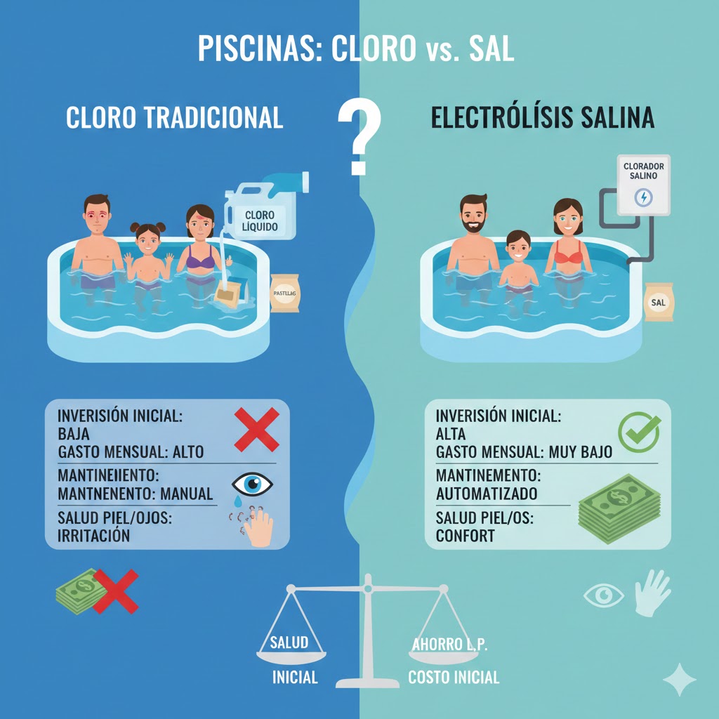 diferencia sal cloro